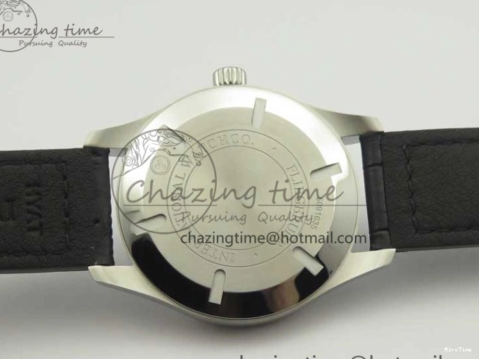 MIROTIME 0718 Supportive Mark XVII IW326501 MKS 1:1 Best Edition Black Dial On Black Leather Strap MIYOTA 9015 V 7208